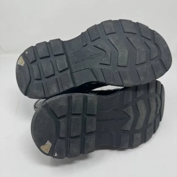 Alexander McQueen Tread Black Leather Lace Up Combat Boots EU 38 - Picture 16 of 16